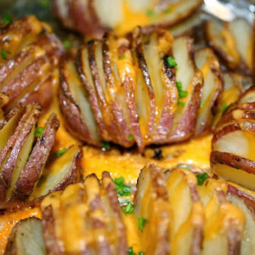 Roasted Garlic Hasselback Potatoes