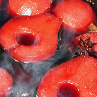 Red Wine & Balsamic Poached Pears